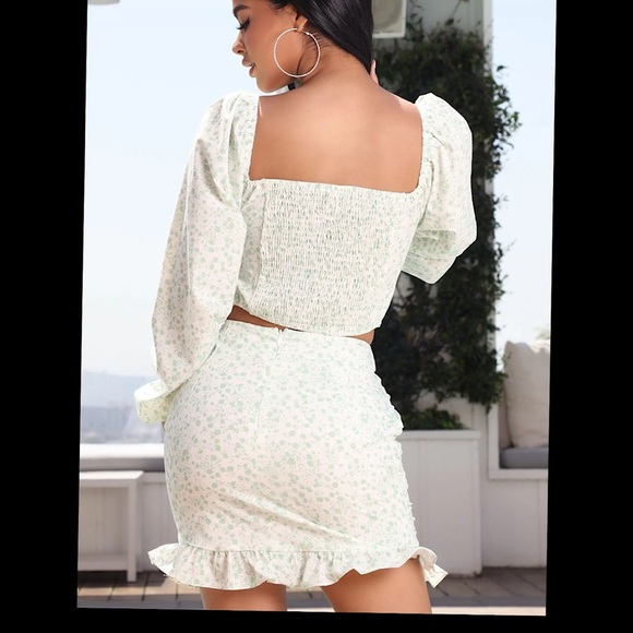 Fashion Nova Carmen Floral Mini Skirt Set - Mint/combo - Picture 4 of 14